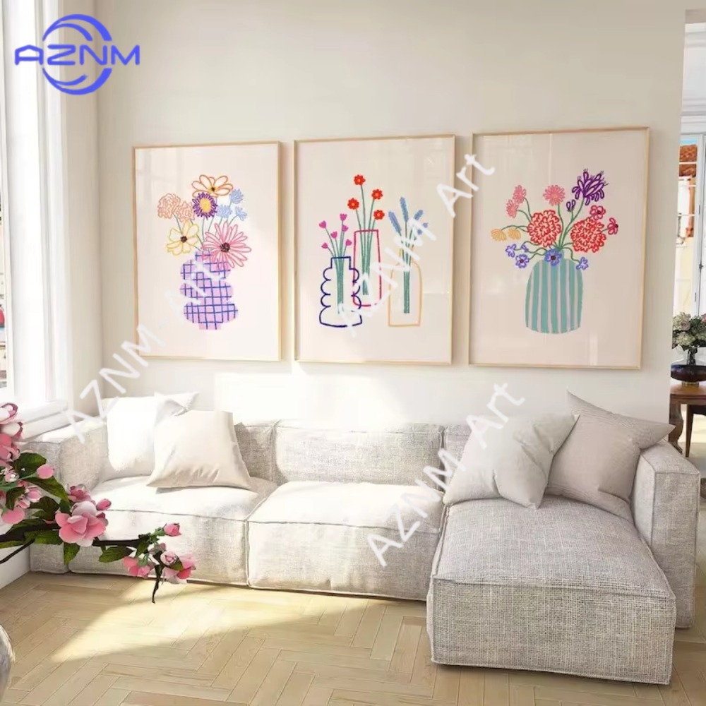 Florist Supply Vases - 1/3pcs Abstract Flower Vase Pastel Floral
