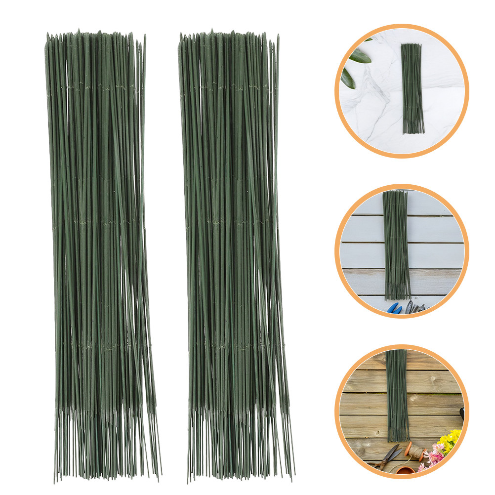 Wire Stem Florist - 100Pcs Green Florist Wire Sturdy Flexible