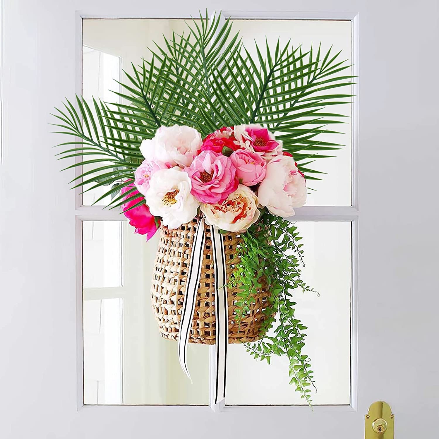 5pcs Golden Artificial Palm Le - Florist Supply Vases ulasan dan harga