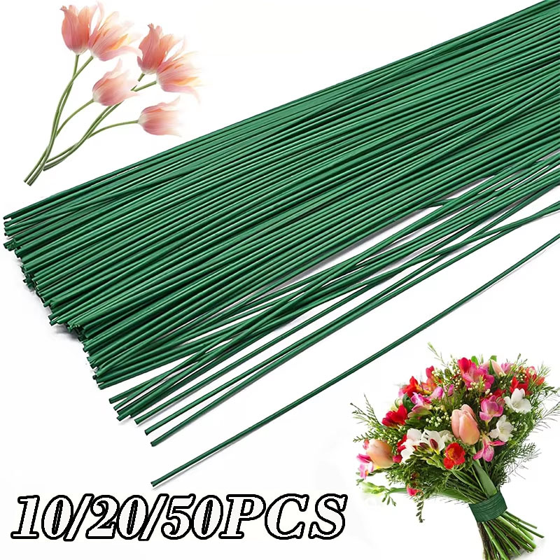 10/20/50Pcs Artificial Flower  - Wire Stem Florist ulasan dan harga